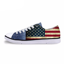 NOISYDESIGNS Denim Flags Printed Fashion Women Casual Canvas Shoes Classic Women Low Style Vulcanized Shoes flat Female Woman 2024 - buy cheap