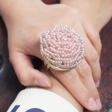 UKMOC-anillos de cuentas de resina hechos a mano para mujer, joyería de moda, alambre de Color dorado, encanto de dedo para fiesta, anillo grande 2020 2024 - compra barato