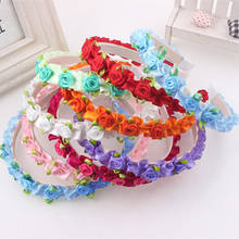 LNRRABC 2020 New Flower Handmade Headbands Polyester Floral Hair Hoop Bohemian Green Red Pink Party Vacation Girls Headband Gift 2024 - buy cheap