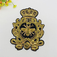 1pcs Gold Sequins Crown Bee Patches Embroidery Applique Clothes Craft Sew On Garment Stickers 2024 - buy cheap