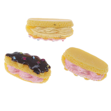 3pcs 1/12 Children Miniature Food Girls Kids Toy Gift For 1/6 doll Kitchen Cutting Toys Rsin Bread Cake Fast Food Pretend Play 2024 - buy cheap