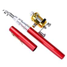 New 6 Colors Portable Mini Fishing Rod Pocket Telescopic Mini Fishing Pole Aluminum Alloy Pen Shape Fishing Rod With Reel Wheel 2024 - buy cheap