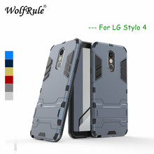 WolfRule sFor Case LG Stylo 4 Cover Rubber + Hard Plastic Kickstand Back Case For LG Stylo 4 Phone Fundas For LG Stylo4 Shells 2024 - buy cheap