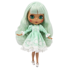 ICY DBS Blyth doll black skin Matte face nude Joint body Green hair BL4278 2024 - buy cheap