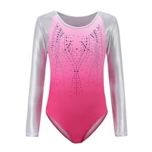 Children's Long sleeve ballet gymnastics suit dance practice clothes dance clothes girls  diamond pattern body suit 2024 - buy cheap