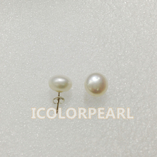 WEICOLOR High Quality 8-9mm Semiround White Natural Freshwater Pearl Earring Studs 2024 - buy cheap