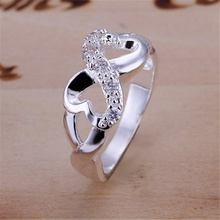 R49-anillo de color plateado con forma de corazón, joyería clásica de alta calidad, regalo de Navidad, venta al por mayor, envío gratis 2024 - compra barato