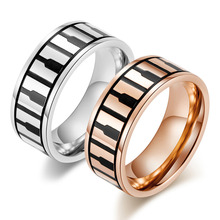 Elegant Piano Keys Black And White Keyboard Rings for Lover Unique Rose Gold Color Women's Finger Rings Jewelry Accessories anel 2024 - buy cheap