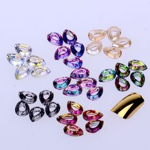 10pcs/pack 7x10mm Pear Shape Angle Rings Glass Hollow Crystal Chameleon Cabochom Jewelry Nail Art DIY Garments Dress Decorations 2024 - buy cheap