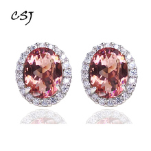 CSJ-pendientes de plata de ley 925 con cierre de tuerca, joyería fina con gemas que cambian de Color, para mujeres 2024 - compra barato