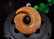 Прекрасные Ювелирные изделия Koraba резьба по дереву из китайского кедра безопасная Пряжка символизирует безопасность и удачу Бесплатная доставка 2024 - купить недорого