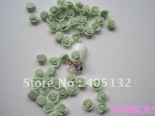 cf-4-9 3D 200pcs/bag Handmade Ceramic Green Doulbe Flower Nail Art Decoration Nail art Flower Deco 2024 - buy cheap