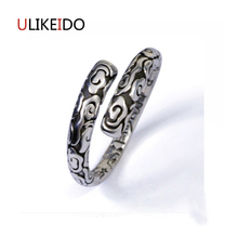 Anéis de prata esterlina 100% pura para mulheres, abertura de versão larga para homens, anel de sinalização para presente especial de natal 925 2024 - compre barato
