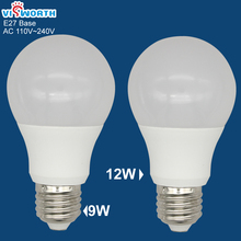 VisWorth-bombilla LED A60, 9W, 12W, E27, SMD2835, lámpara blanca cálida, blanca fría, CA 110V, 220V, 240V 2024 - compra barato