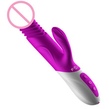 FOX-consolador vibrador de silicona para mujer, recargable, automático, retráctil, con calefacción, masajeador de punto G, 7 velocidades, productos sexuales 2024 - compra barato