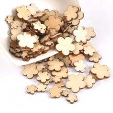 100pcs Natural mix Flower pattern wooden Scrapbooking Carft for Home decoration diy Handmade Craft 6-15mm MT1758 2024 - buy cheap