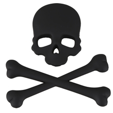 Adesivo emblema de design 3d skull bone para motocicleta, adesivo preto de emblema para carro 2024 - compre barato