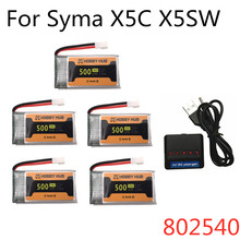 3.7v 500mah 802540 30C Lipo Battery For Syma X5C X5SC X5SW Quadrocopter 3.7V Lipo For M68 Cheerson CX-30 H5C 905 RC Drone Parts 2024 - buy cheap