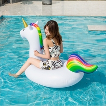 200cm Inflatable Unicorn Ride-on Adult Pool Float Swimming Mattress Beach Lounger adult Pool Raft Unicorn Toy inflatable Circles 2024 - купить недорого