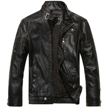 Jaqueta de couro masculina, casaco de couro bomber para motocicleta 2024 - compre barato