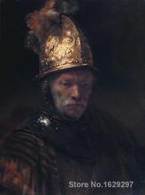 Pintura retrato para homem, capacete de ouro, arte famosa de alta qualidade, pintada à mão, para decoração de parede, rempote de flores 2024 - compre barato