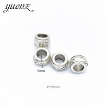 YuenZ-Cuentas espaciadoras de gran agujero para mujer, accesorios de joyería con abalorios europeos, color plata antigua, 10 Uds., R138 2024 - compra barato