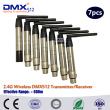 Free Shipping  7pcs Wireless DMX512 Broadcast DFI DMX512 wireless Receiver & Transmitter DMX wireless kit for stage light 2024 - buy cheap