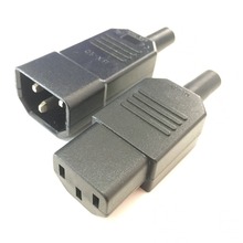 New DIY 10A 250V Black IEC C13 C14 female male Plug Rewirable Power Connector 3 pin AC Socket one pair 2024 - buy cheap
