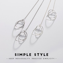 Silver Double Ring Earrings simple personality fashion South Korea, Europe and America ear ear Earrings Jewelry 2024 - buy cheap