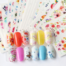 48PCS/Set Mixed Flowers Water Transfer Nail Stickers Nail Wraps Decals Designs Watermark Nail Tips Manicure Decoration 2024 - buy cheap