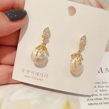 High-end Vintage Baroque Dangle Earrings Gold Color Luxury Cubic Zircon Freshwater Pearl Earrings for Women 2024 - buy cheap