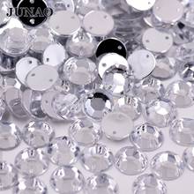 JUNAO 4 5 6 8 10 mm Sew On Clear White Crystal Rhinestones Flatback Round Strass Sewing Acrylic Crystals Stones For DIY Clothes 2024 - buy cheap