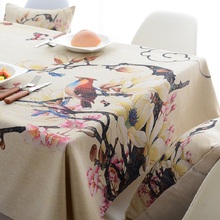 Mantel impermeable de tela de poliéster con estampado Digital de flores y pájaros, decoración de mesa, toalha de mesa 2024 - compra barato