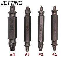 JETTING-Juego de guía de brocas, removedor de pernos dañados rotos, doble extremo dañado, 1 #2 #3 #4, Extractor de tornillos, 4 unids/lote 2024 - compra barato