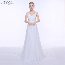 ADLN Spaghetti Straps Chiffon Beach Wedding Dresses Stock Empire Bridal Gown Robe De Mariage Boho Bride Dress 2024 - buy cheap