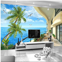 beibehang HD 3d stereoscopic wallpaper Balcony Landscape living room bedroom murals papel de parede infantil wall paper 2024 - buy cheap