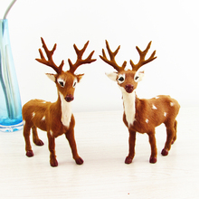 plastic& real furs model simualtion deer toy 15x21cm sika deers one lot / 2 pieces handicraft home decoration Xmas gift w5738 2024 - buy cheap