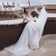 Eigtale-vestido de boda de dos piezas para mujer, traje bohemio de encaje, corte en A, 2019 2024 - compra barato