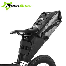 Rockbros grande capacidade dobrável bicicleta sela saco reflexivo à prova dnylon água náilon cauda saco traseiro ciclismo mtb tronco pannier 2024 - compre barato