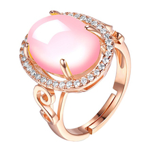 Bluelans mujer de lujo de moda ovalada Diamante de imitación abierto dedo anillo joyería regalo 2024 - compra barato