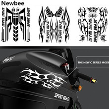 Newbee-adesivo reflexivo 3d para motocicleta, à prova d'água, tampa do tanque de combustível, decalque universal para yamaha, kawasaki, honda, ktm e bmw 2024 - compre barato