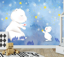 Custom wallpaper Snow scene white bear parent-child background wall 2024 - buy cheap