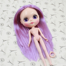 Кукла телесного цвета blyth, фиолетовые волосы ksm 05 Заводская кукла, подходит для самостоятельной смены BJD Игрушки для девочек