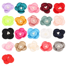 10PCS 5cm Newborn Chiffon Petals Flower with Pearls Hair Clips Fabric Hair Flowers For Kids Girls Hair Accessories/Headbands 2024 - buy cheap