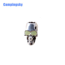 CAMPINGSKY paracord  accessories skull alloy bead pendant  for Paracord Bracelet the eyes glow in the dark 2024 - buy cheap