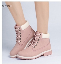 Slyxsh novo 2018 outono início do inverno sapatos femininos botas de salto plano moda botas femininas marca mulher tornozelo botas sola dura 2024 - compre barato