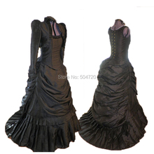 Tailored!black Duchess Queen Marie Antoinette Period Masquerade Theatre Civil war Gown dress HL-261 2024 - buy cheap