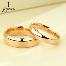 Letdiffery Smooth Stainless Steel Couple Rings Gold Simple 4MM Women Men Lovers Wedding Jewelry Engagement Gifts 2024 - купить недорого