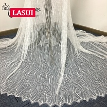 LASUI  NEW 1.5*3m=1 piece skin-friendly soft  black white Beautiful  eyelash lace fabric French Wedding Dress Accessories C0254 2024 - buy cheap