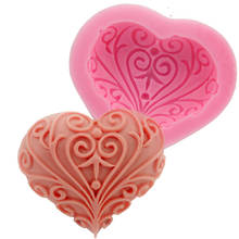 Wedding Love Heart Shape Silicone Mold Cake Decoration tools baking Fondant Mould handmade soap mold F0733 2024 - buy cheap
